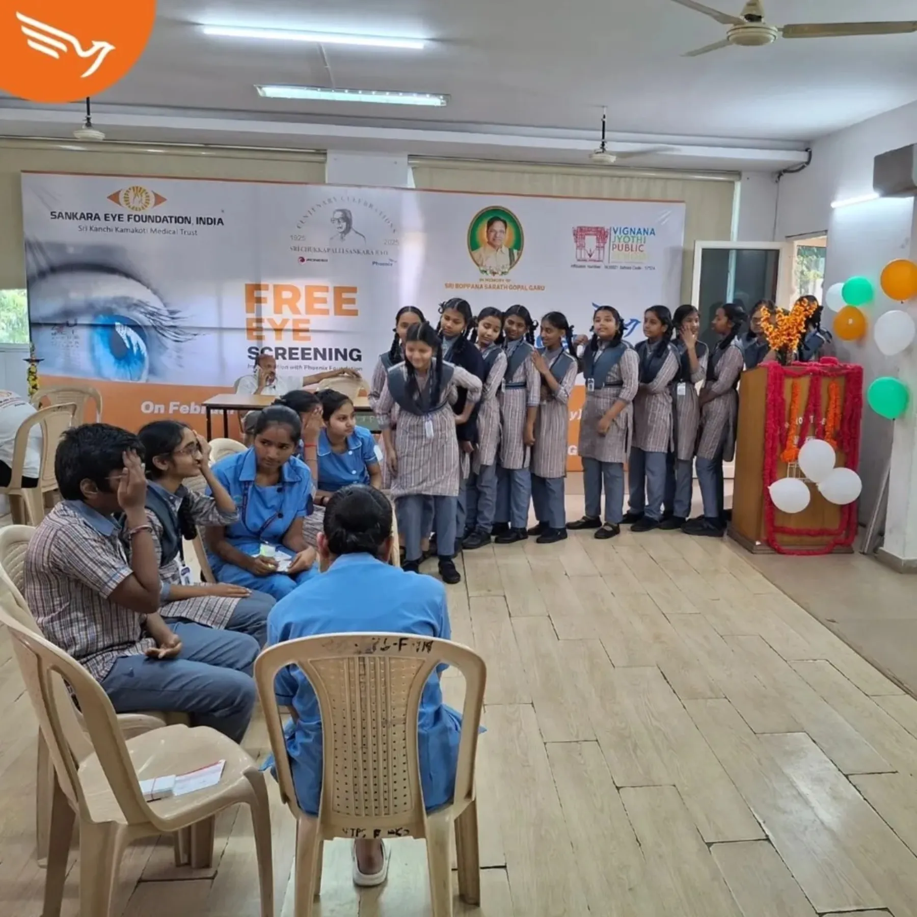 Free Eye Screening Camp at Vignan Jyothi School