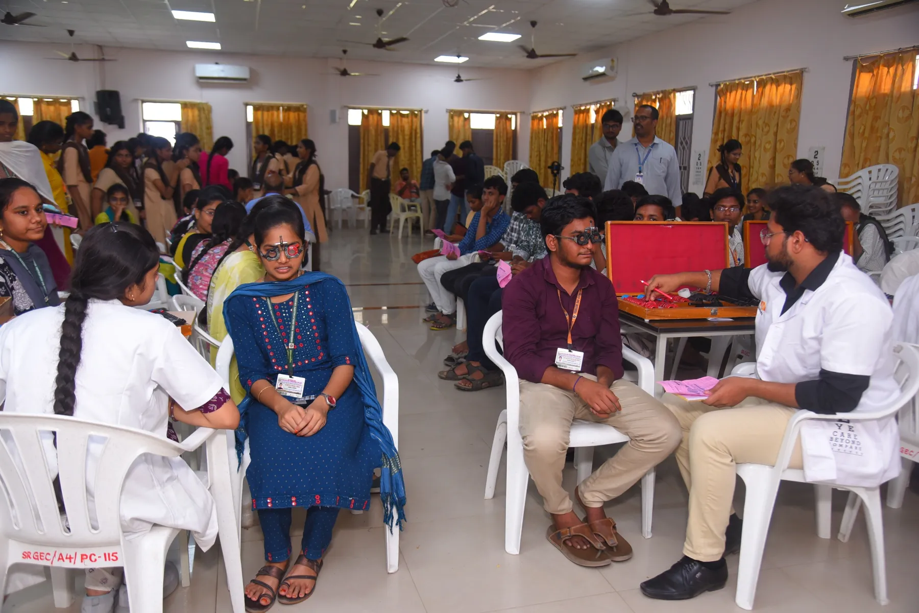 Free Eye Screening & Health Camp at Seshadri Rao Gudlavalleru Engineering College Organized by Boppana Sarath Gopal Foundation