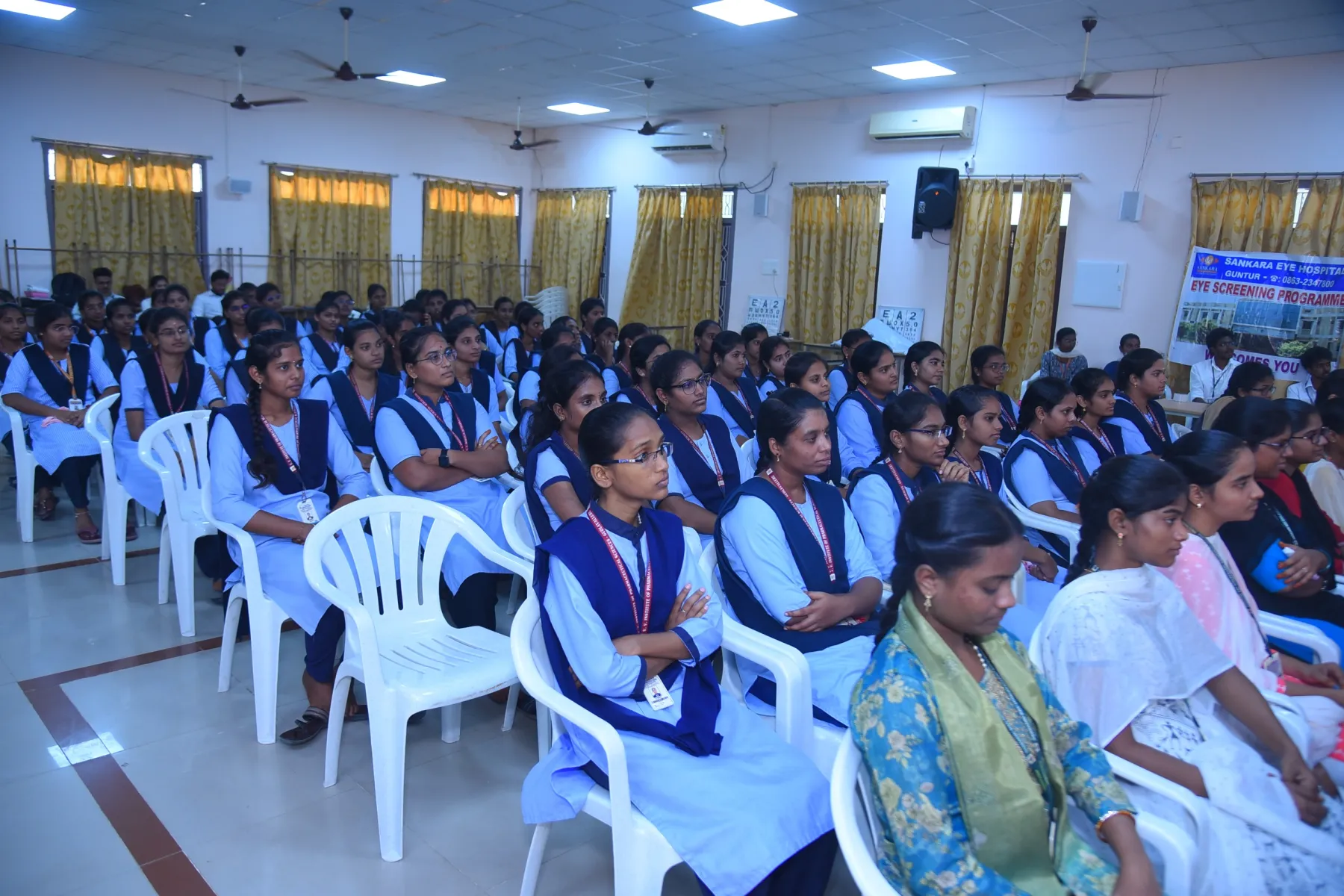 Free Eye Screening & Health Camp at Seshadri Rao Gudlavalleru Engineering College Organized by Boppana Sarath Gopal Foundation